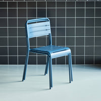 Set di 2 sedie da giardino in acciaio, blu navy