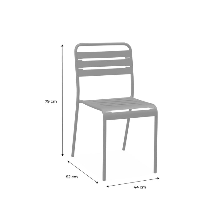 Set di 2 sedie da giardino in acciaio, blu navy