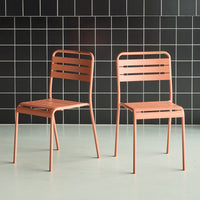 Set di 2 sedie da giardino in acciaio, rosa tostato