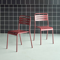 Set di 2 sedie da giardino in acciaio, terra di siena