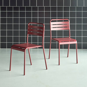 Set di 2 sedie da giardino in acciaio, terra di siena