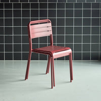 Set di 2 sedie da giardino in acciaio, terra di siena