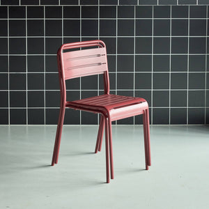 Set di 2 sedie da giardino in acciaio, terra di siena