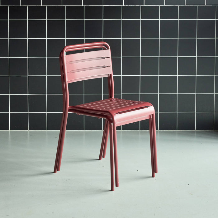 Set di 2 sedie da giardino in acciaio, terra di siena