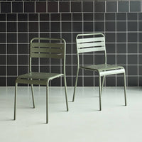 Set di 2 sedie da giardino in acciaio, verde kaki