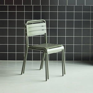 Set di 2 sedie da giardino in acciaio, verde kaki