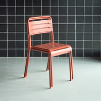 Set di 2 sedie da giardino in acciaio, terracotta