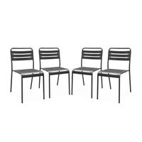 Set di 4 sedie da giardino in acciaio, antracite