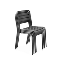 Set di 4 sedie da giardino in acciaio, antracite