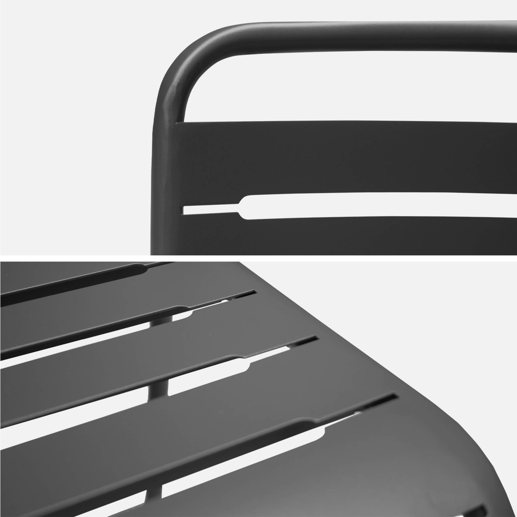 Set di 4 sedie da giardino in acciaio, antracite