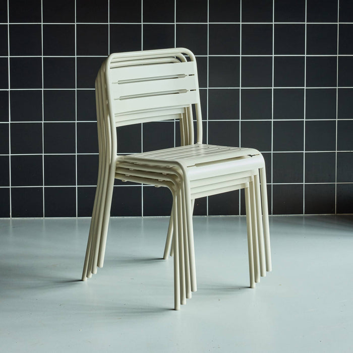 Set 4 sedie da giardino in acciaio, beige