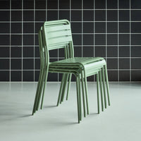 Set di 4 sedie da giardino in acciaio, verde