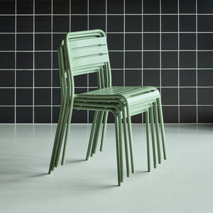 Set di 4 sedie da giardino in acciaio, verde