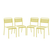Set 4 sedie da giardino in acciaio, giallo