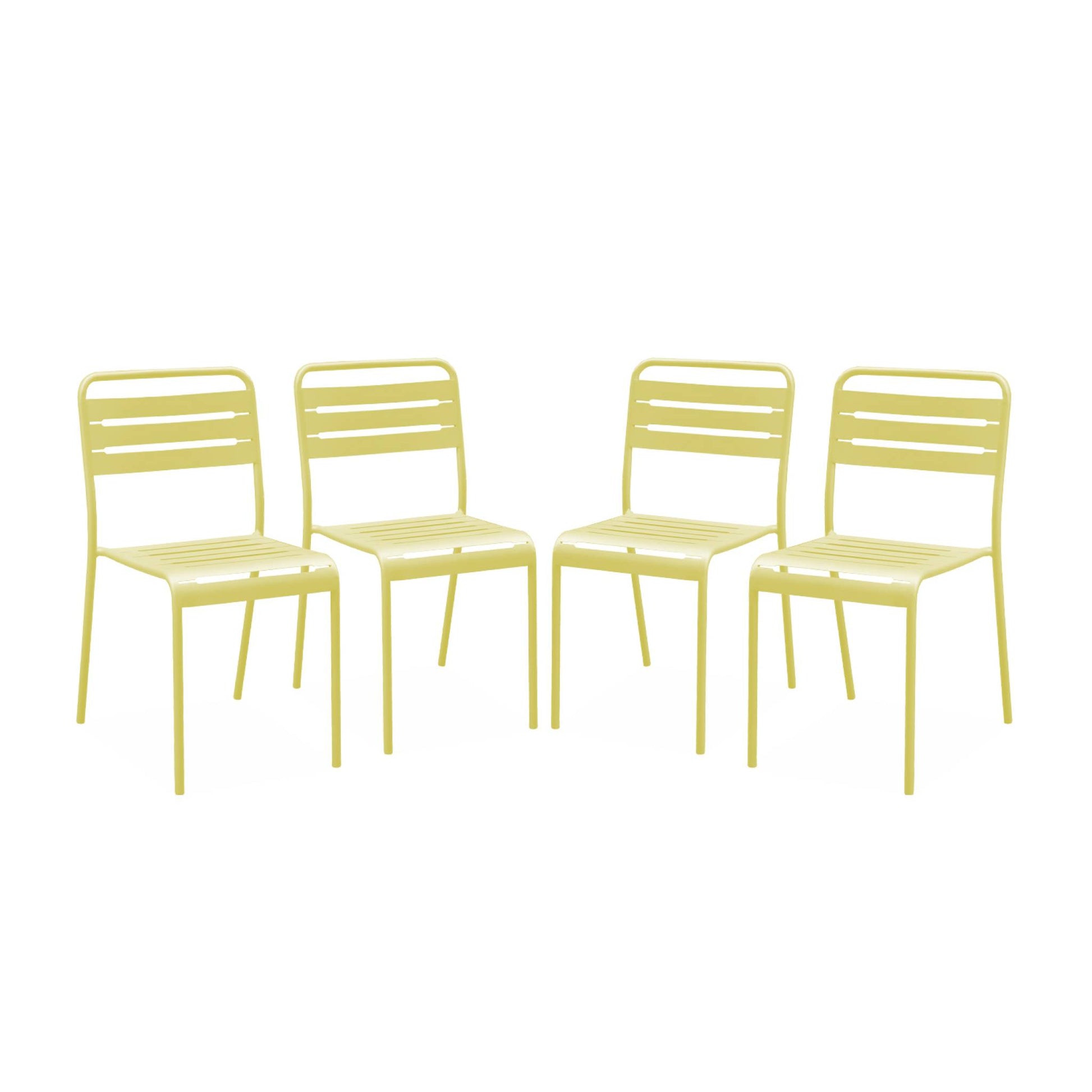 Set 4 sedie da giardino in acciaio, giallo