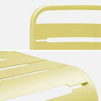 Set di 4 sedie da giardino in acciaio, giallo