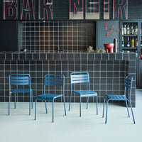 Set di 4 sedie da giardino, blu navy | sweeek