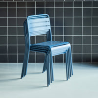 Set di 4 sedie da giardino, blu navy | sweeek