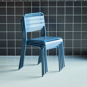 Set di 4 sedie da giardino, blu navy | sweeek