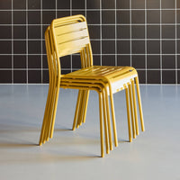 Set di 4 sedie da giardino in acciaio, ocra