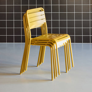 Set di 4 sedie da giardino in acciaio, ocra