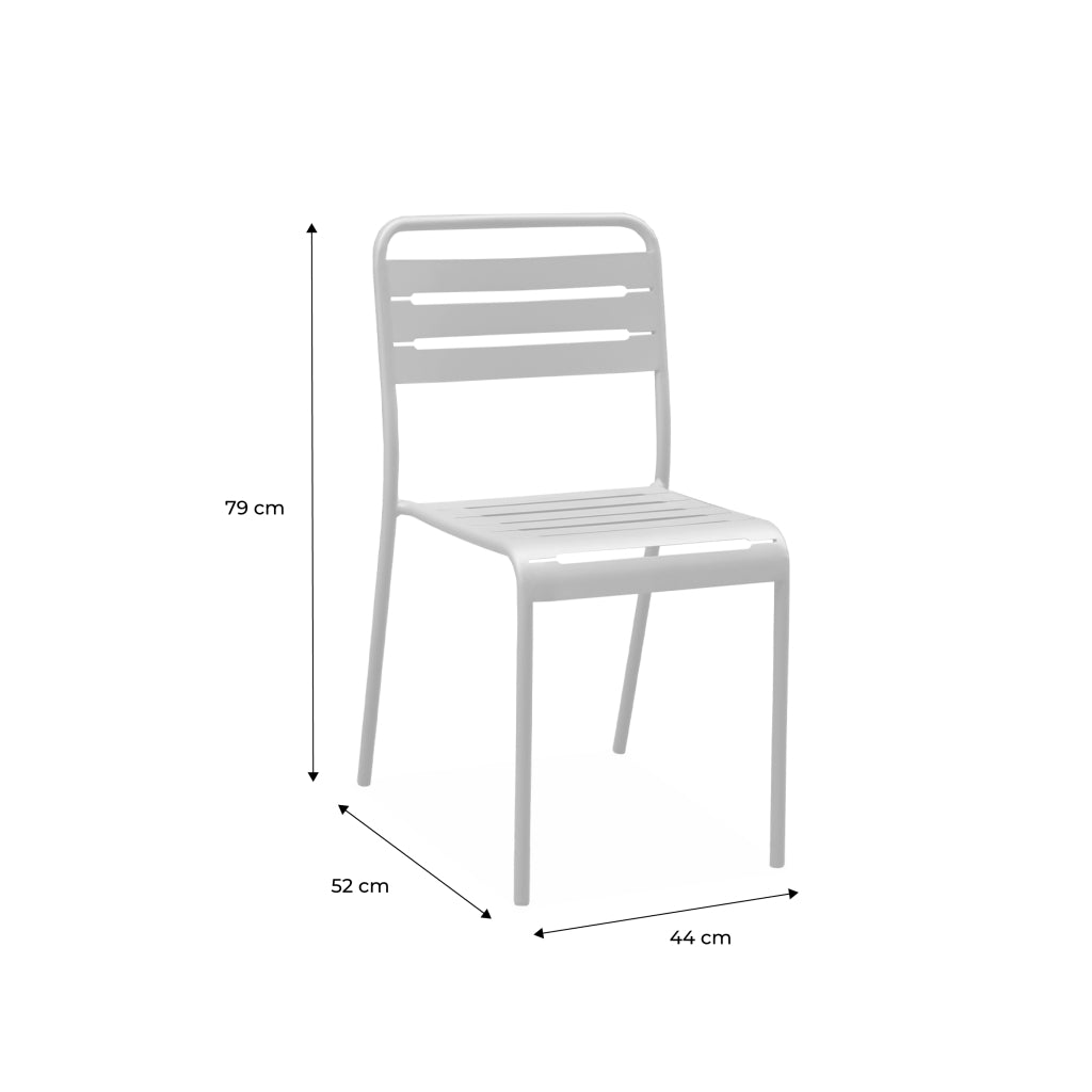Set di 4 sedie da giardino in acciaio, ocra