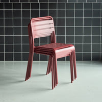 Set di 4 sedie da giardino in acciaio, terra di siena