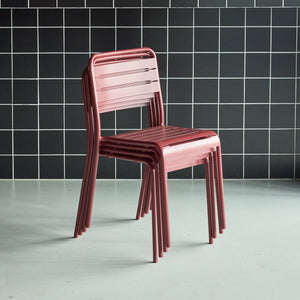 Set di 4 sedie da giardino in acciaio, terra di siena