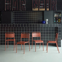 Set di 4 sedie da giardino in acciaio, terracotta