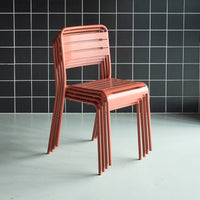 Set di 4 sedie da giardino in acciaio, terracotta