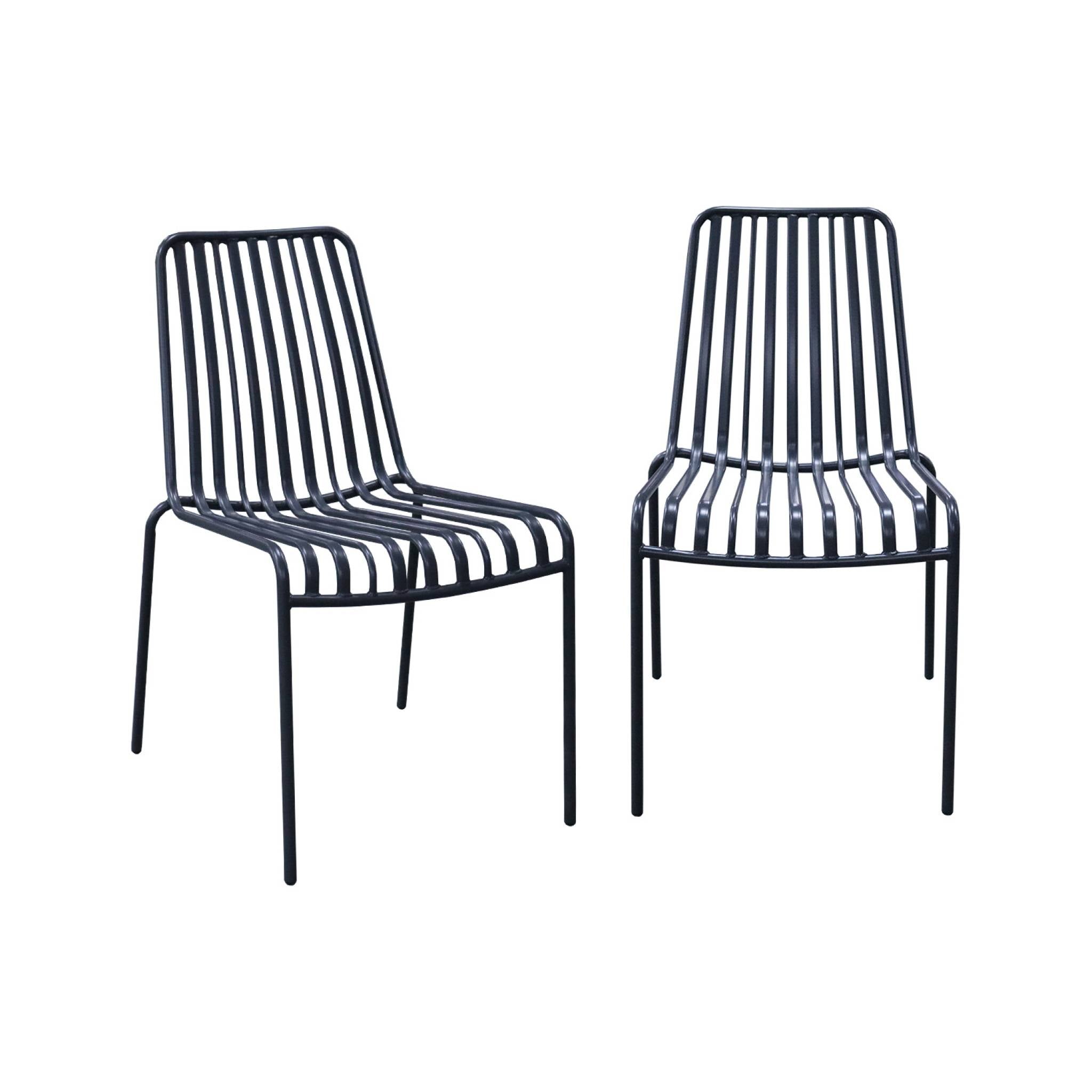 Set di due sedie da giardino impilabili in acciaio , antracite