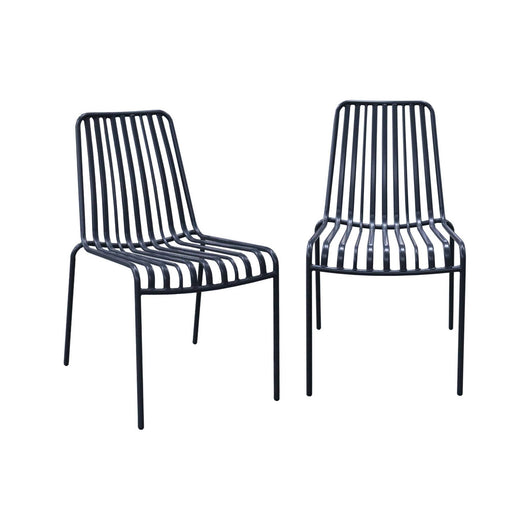 Set di due sedie da giardino impilabili in acciaio , antracite