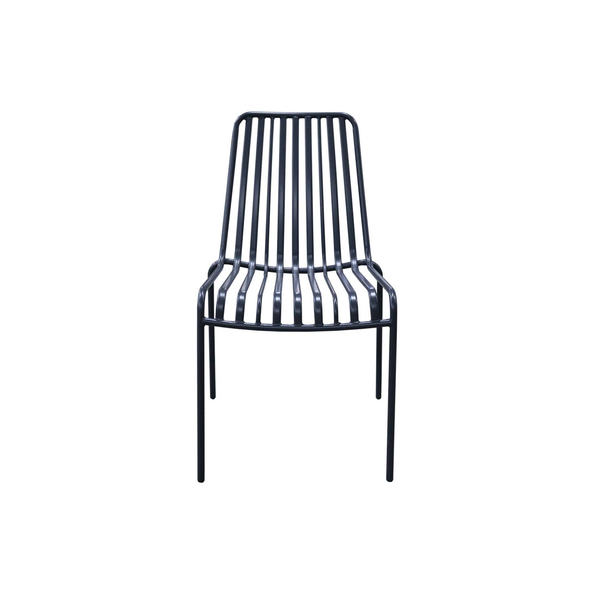 Set di due sedie da giardino impilabili in acciaio , antracite