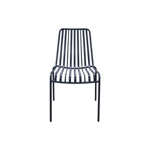 Set di due sedie da giardino impilabili in acciaio , antracite