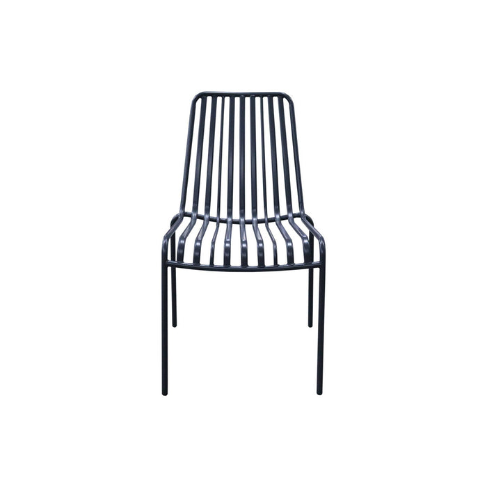 Set di due sedie da giardino impilabili in acciaio , antracite