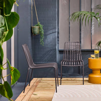 Set di due sedie da giardino impilabili in acciaio , antracite