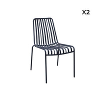 Set di due sedie da giardino impilabili in acciaio , antracite