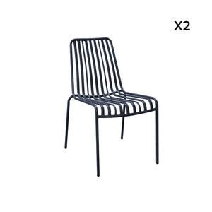 Set di due sedie da giardino impilabili in acciaio , antracite