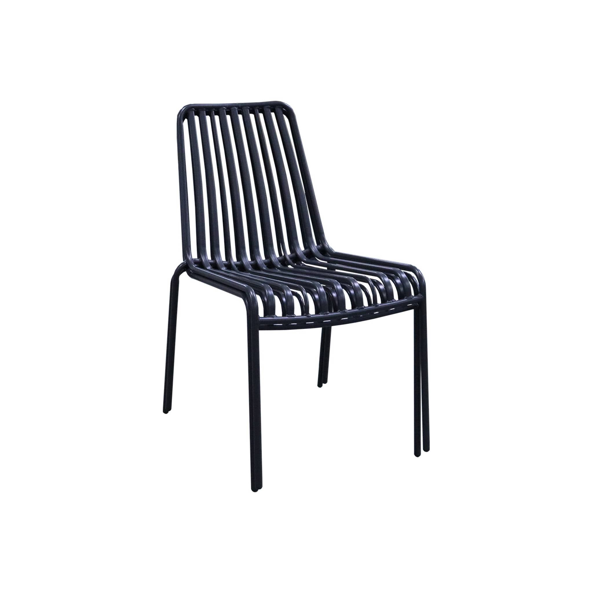 Set di due sedie da giardino impilabili in acciaio , antracite