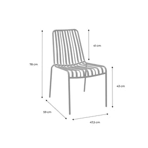 Set di due sedie da giardino impilabili in acciaio , antracite