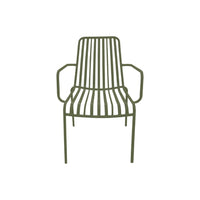 Set di 2 poltrone da giardino impilabile in acciaio, verde kaki