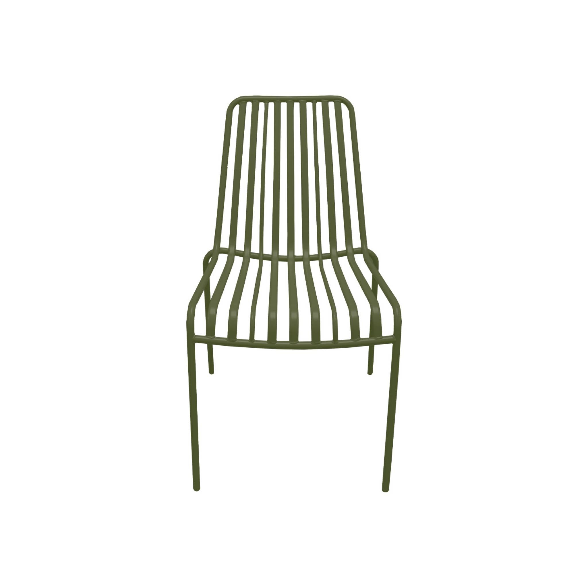 Set di due sedie da giardino impilabili in acciaio , verde kaki