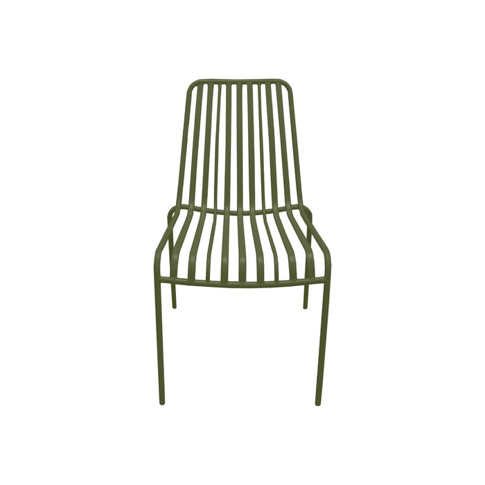 Set di due sedie da giardino impilabili in acciaio , verde kaki