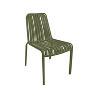 Set di due sedie da giardino impilabili in acciaio , verde kaki