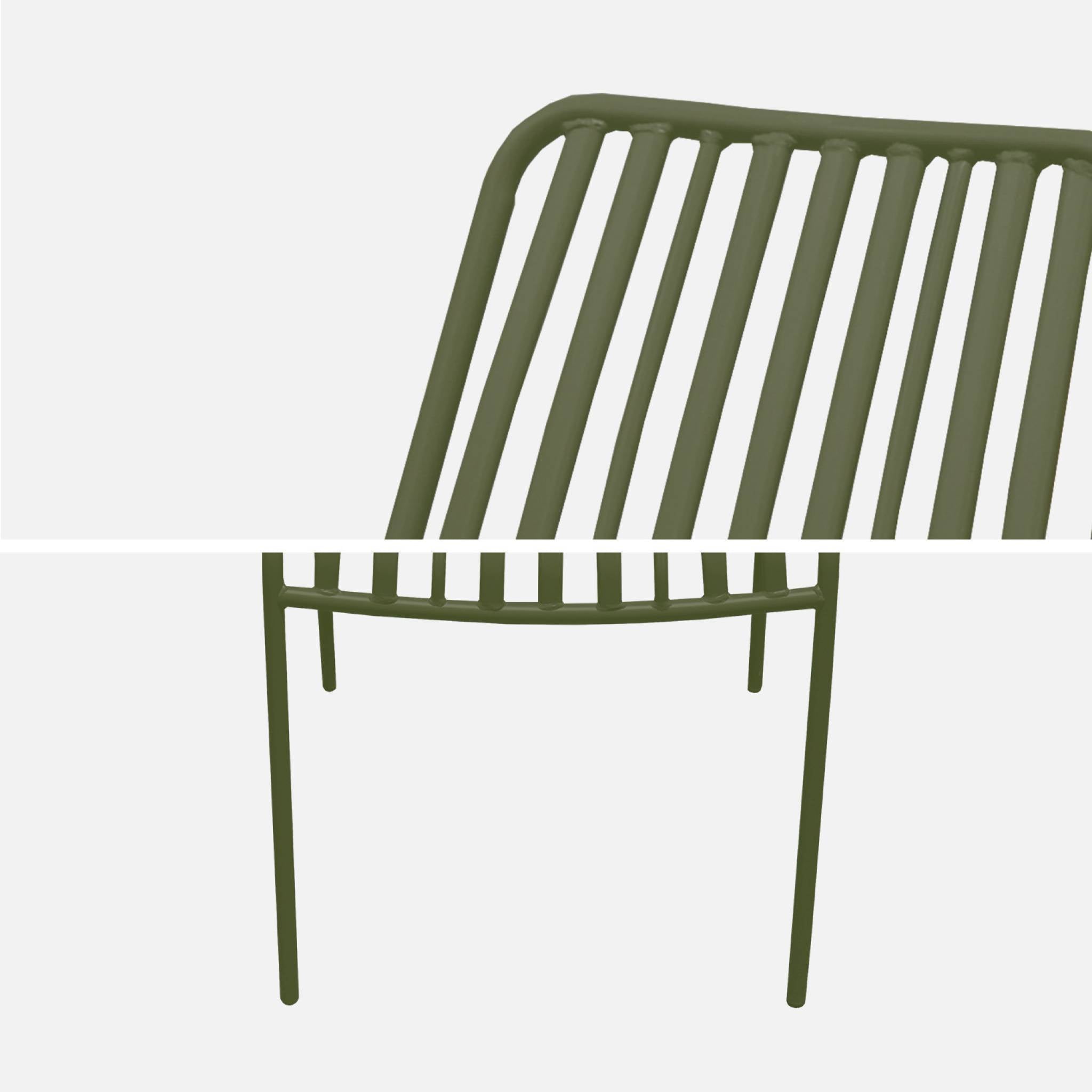 Set di due sedie da giardino impilabili in acciaio , verde kaki