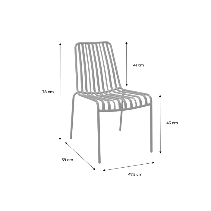 Set di due sedie da giardino impilabili in acciaio , verde kaki