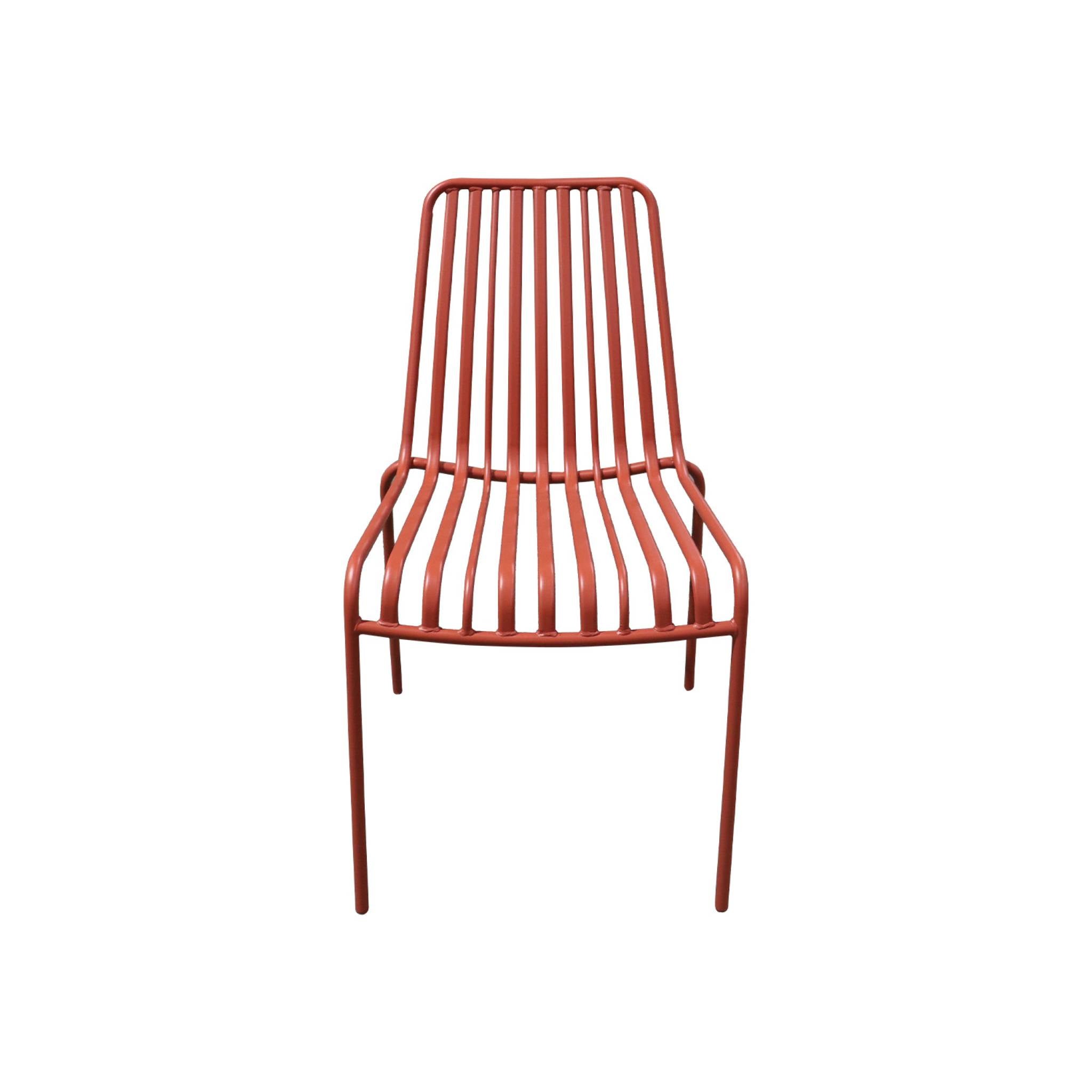 Set di due sedie da giardino impilabili in acciaio , terracotta