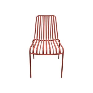 Set di due sedie da giardino impilabili in acciaio , terracotta