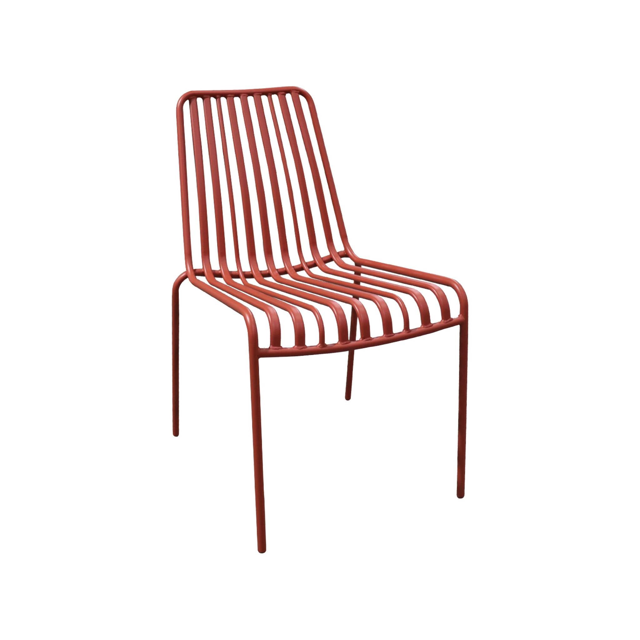 Set di due sedie da giardino impilabili in acciaio , terracotta