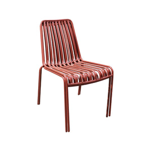 Set di due sedie da giardino impilabili in acciaio , terracotta